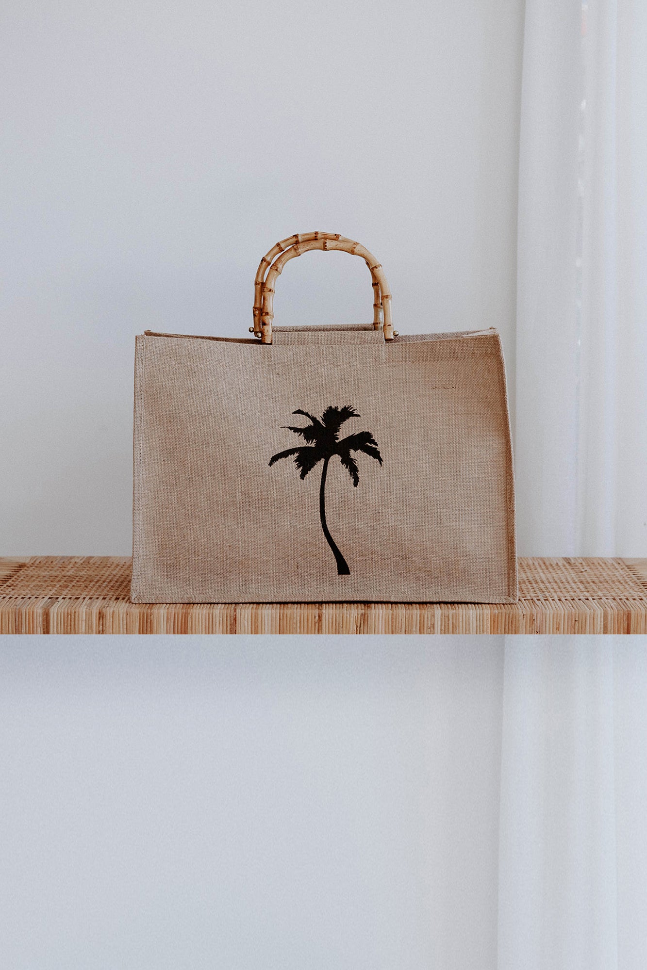 HAYMAN JUTE BAMBOO TOTE - Main Image